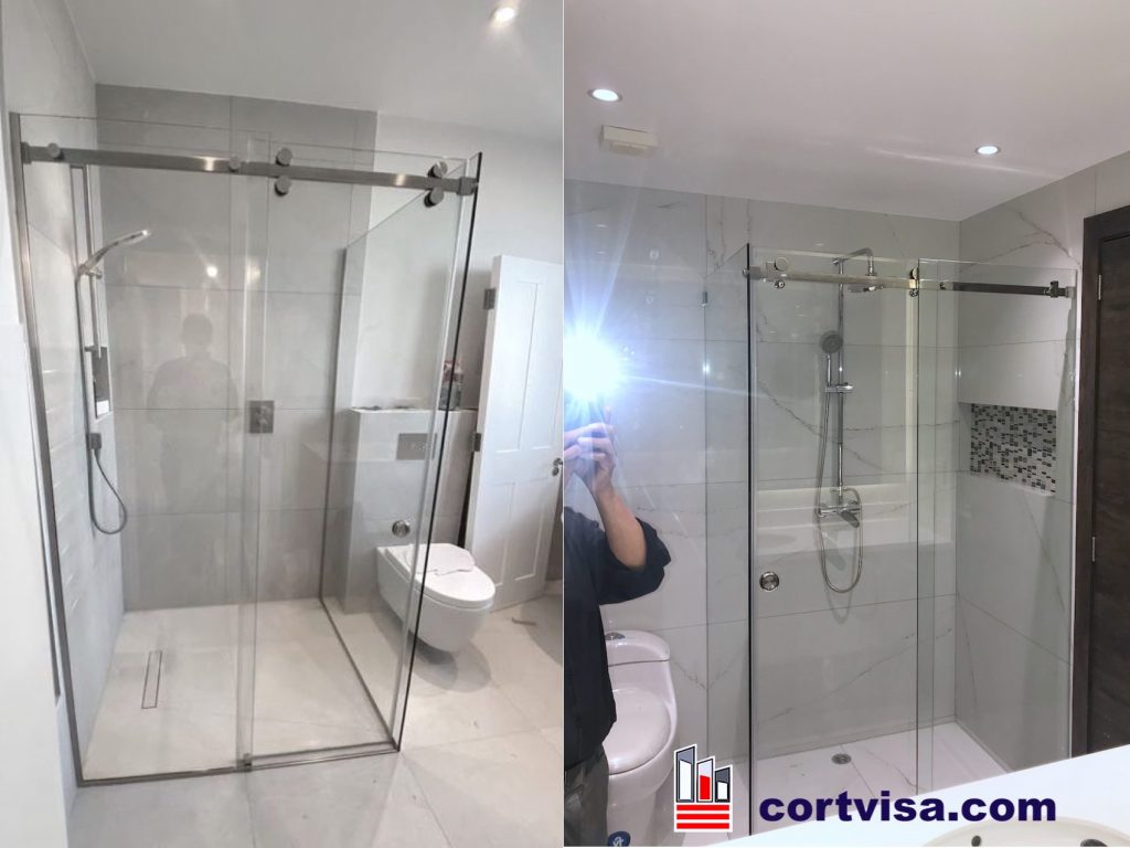 cortinas de baño en vidrio